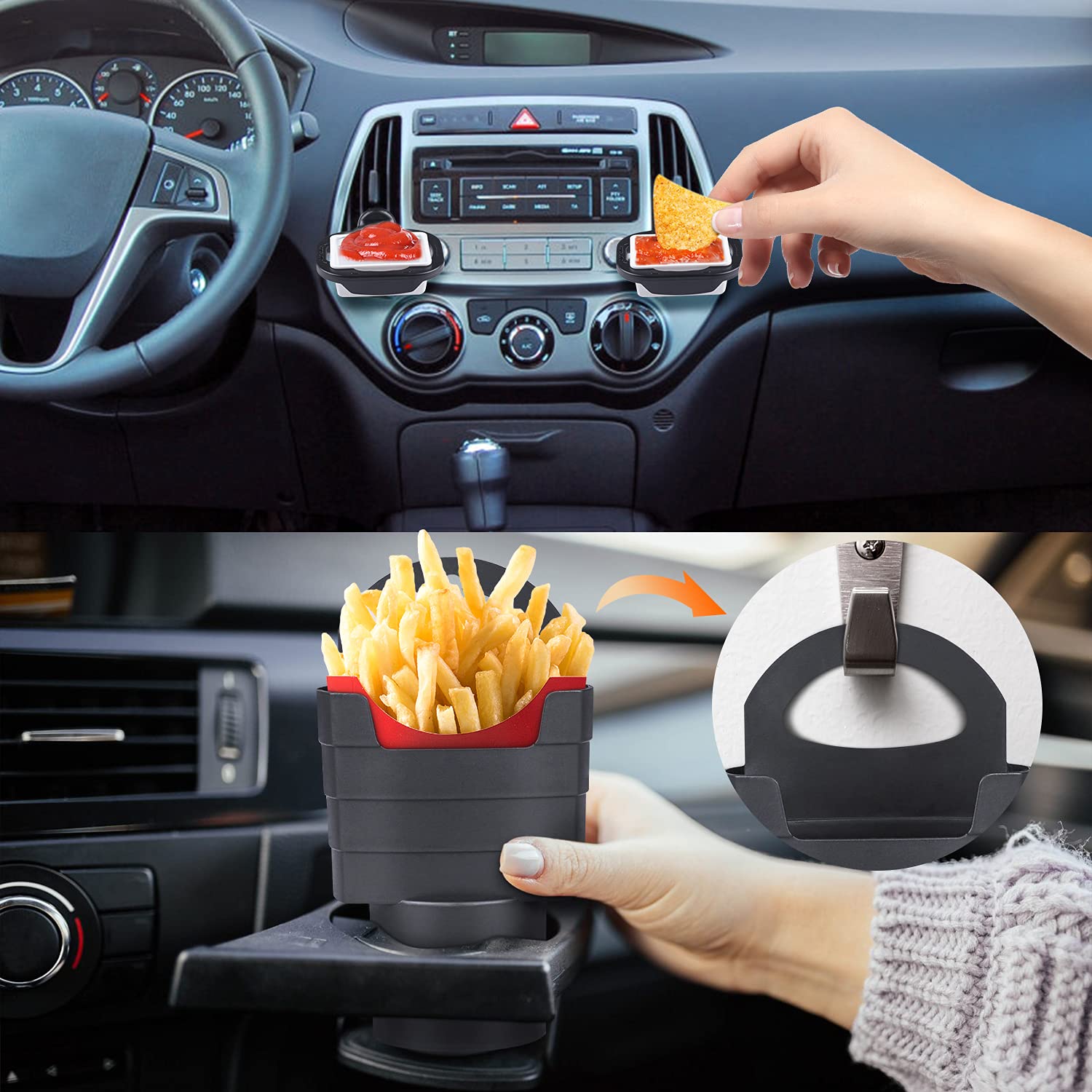 Pommes-Frites-Becherhalter Auto